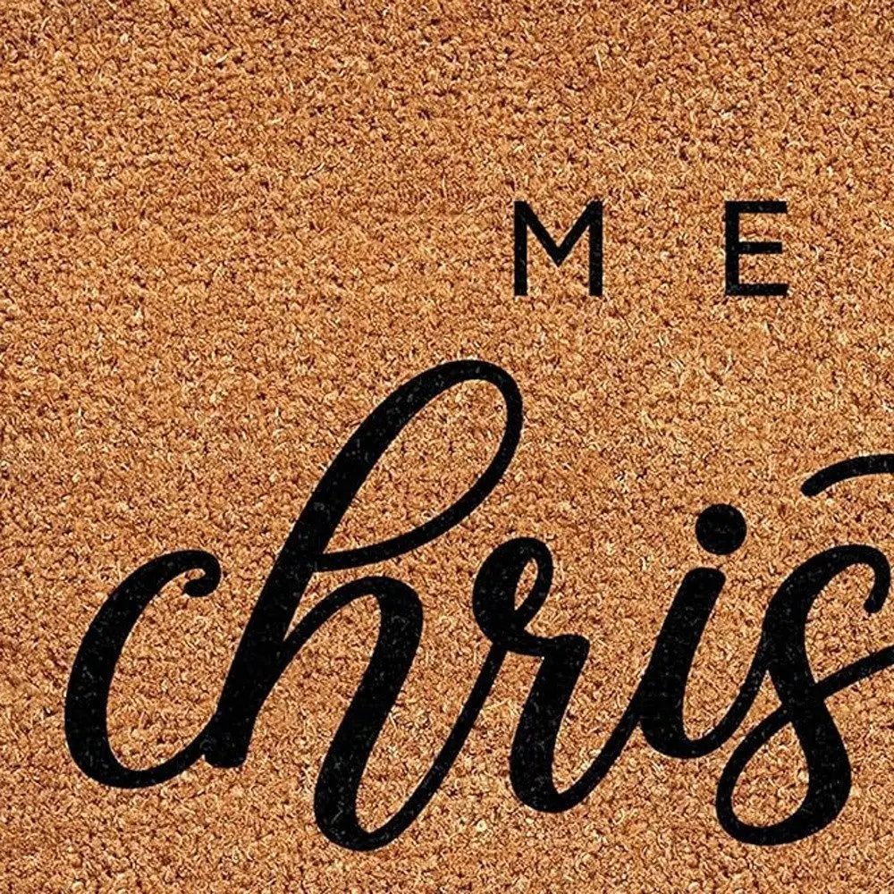 17" X 29" Natural and Black Coir Merry Christmas Outdoor Christmas Door Mat - NOBLE HOME INTERIORS