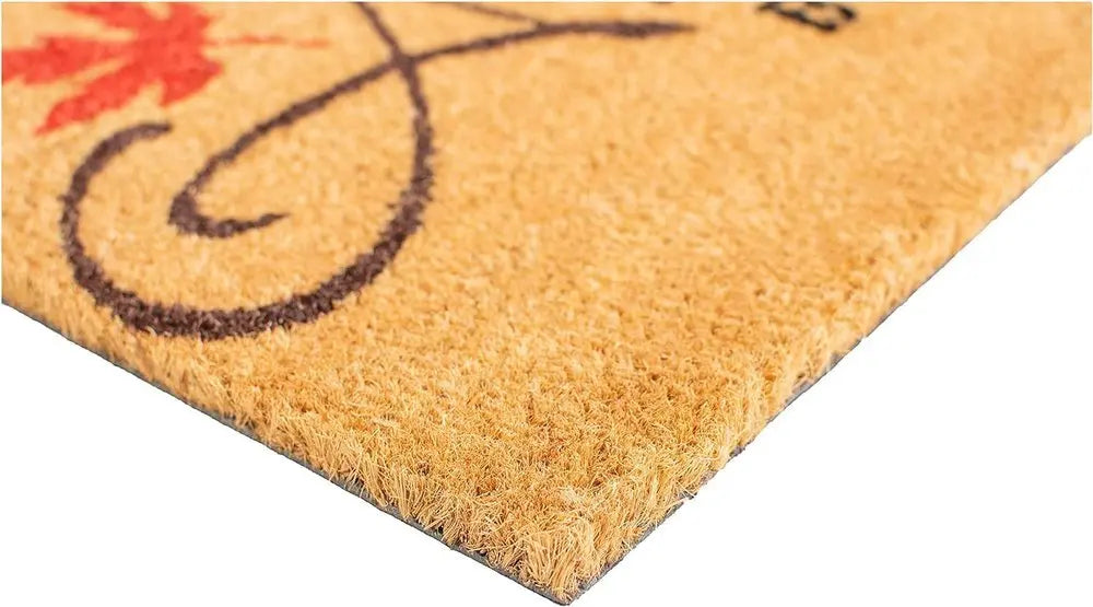 17" X 29" Natural Black and Orange Coir Autumn Blessings Outdoor Fall Door Mat - NOBLE HOME INTERIORS