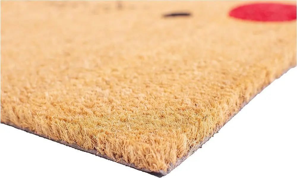17" X 29" Natural Black and Red Coir Reindeer Outdoor Christmas Door Mat - NOBLE HOME INTERIORS