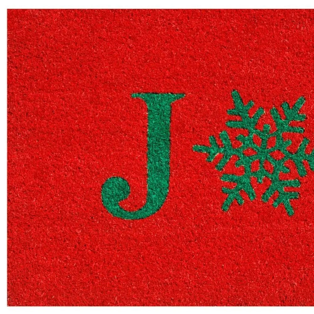 17" X 29" Red And Green Christmas Outdoor Coir Door Mat - NOBLE HOME INTERIORS