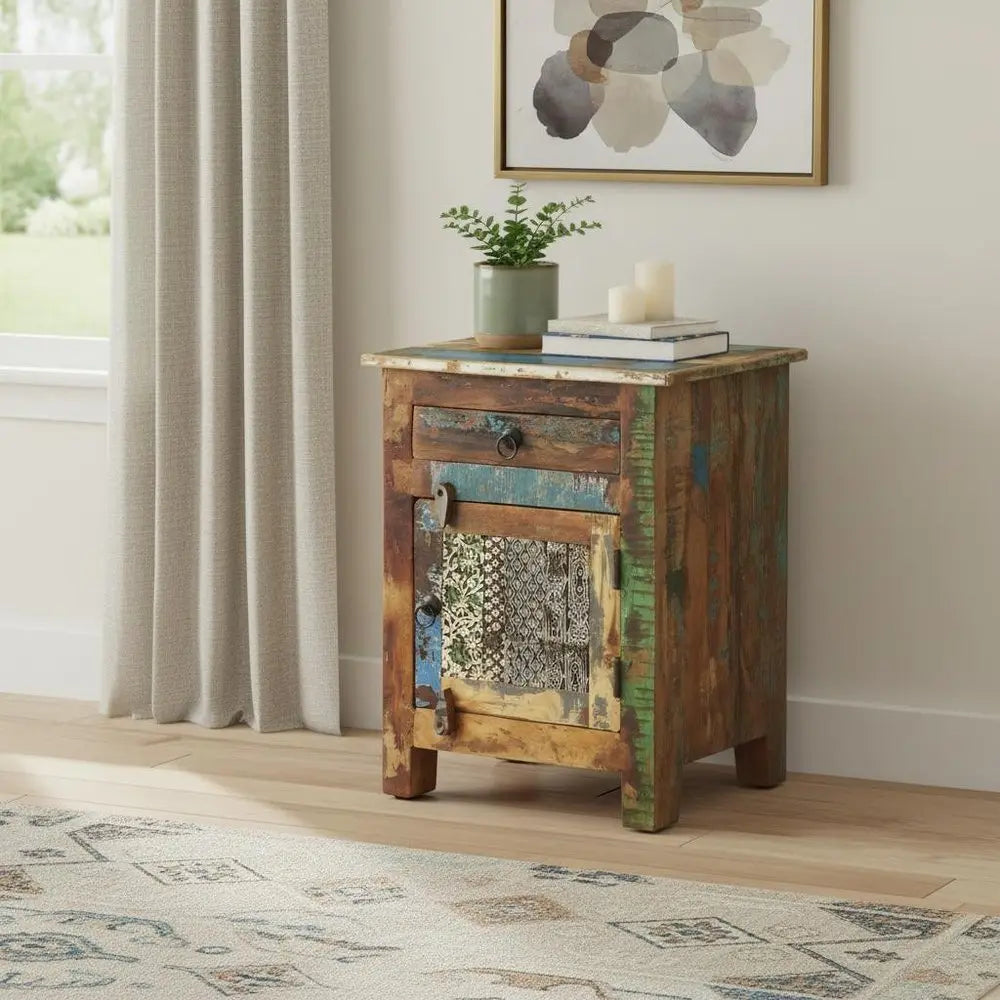 18" Brown Standard Accent Chest With One Drawer - NOVA HOME FURNITURE