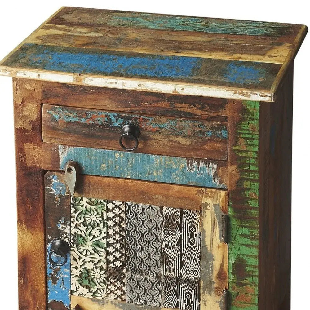 18" Brown Standard Accent Chest With One Drawer - NOVA HOME FURNITURE