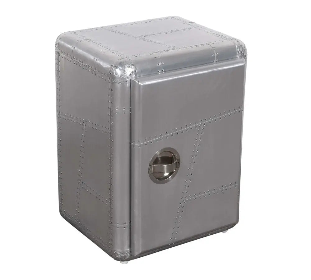 18" Silver Aluminum Standard Accent Cabinet With One Shelf - NOVA HOME FURNITURE