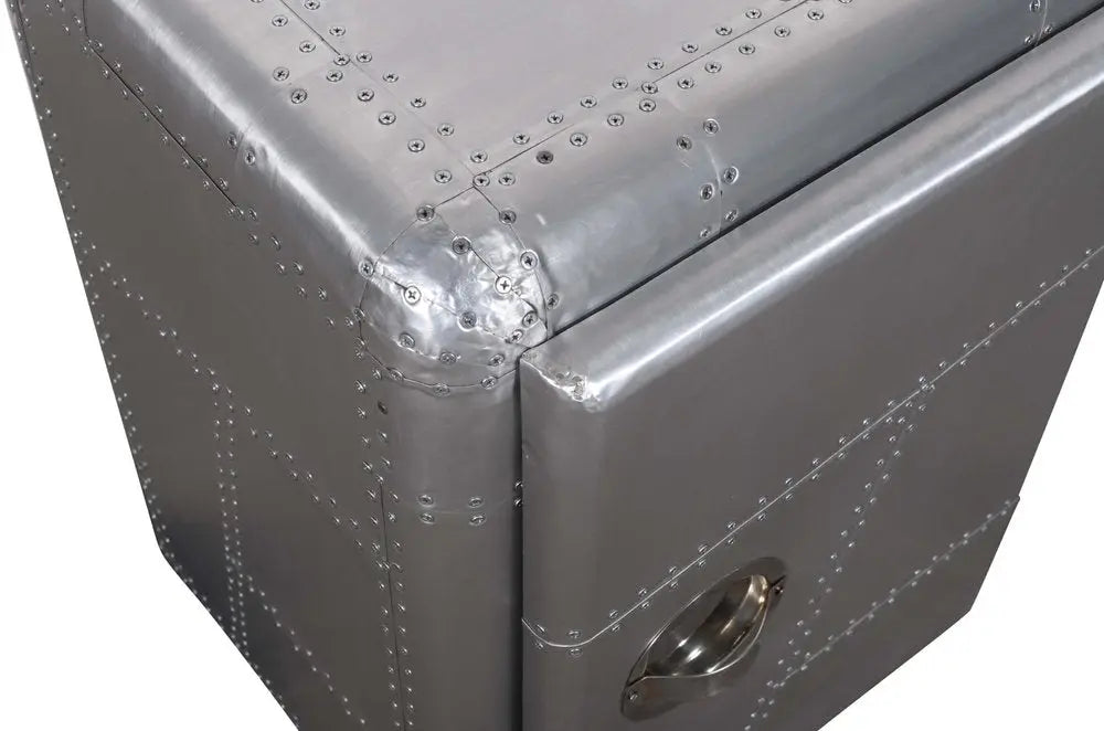 18" Silver Aluminum Standard Accent Cabinet With One Shelf - NOVA HOME FURNITURE