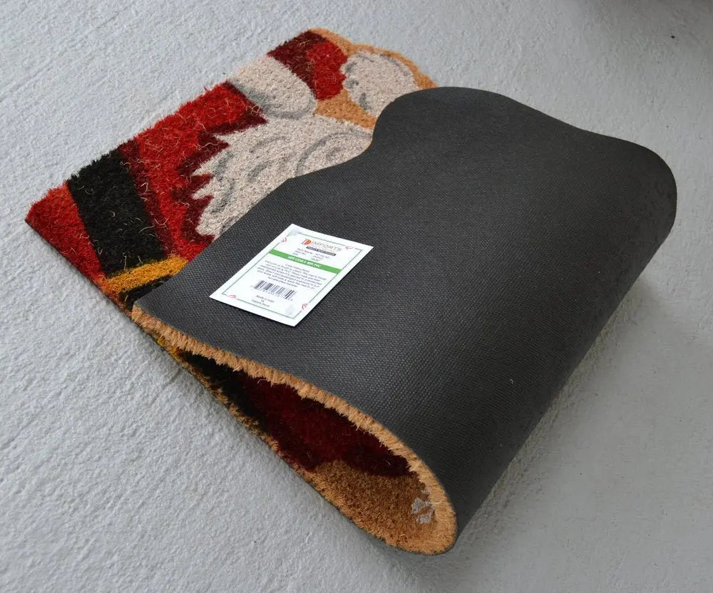 18" X 30" Beige and Red Coir Snowflake Outdoor Christmas Door Mat - NOBLE HOME INTERIORS