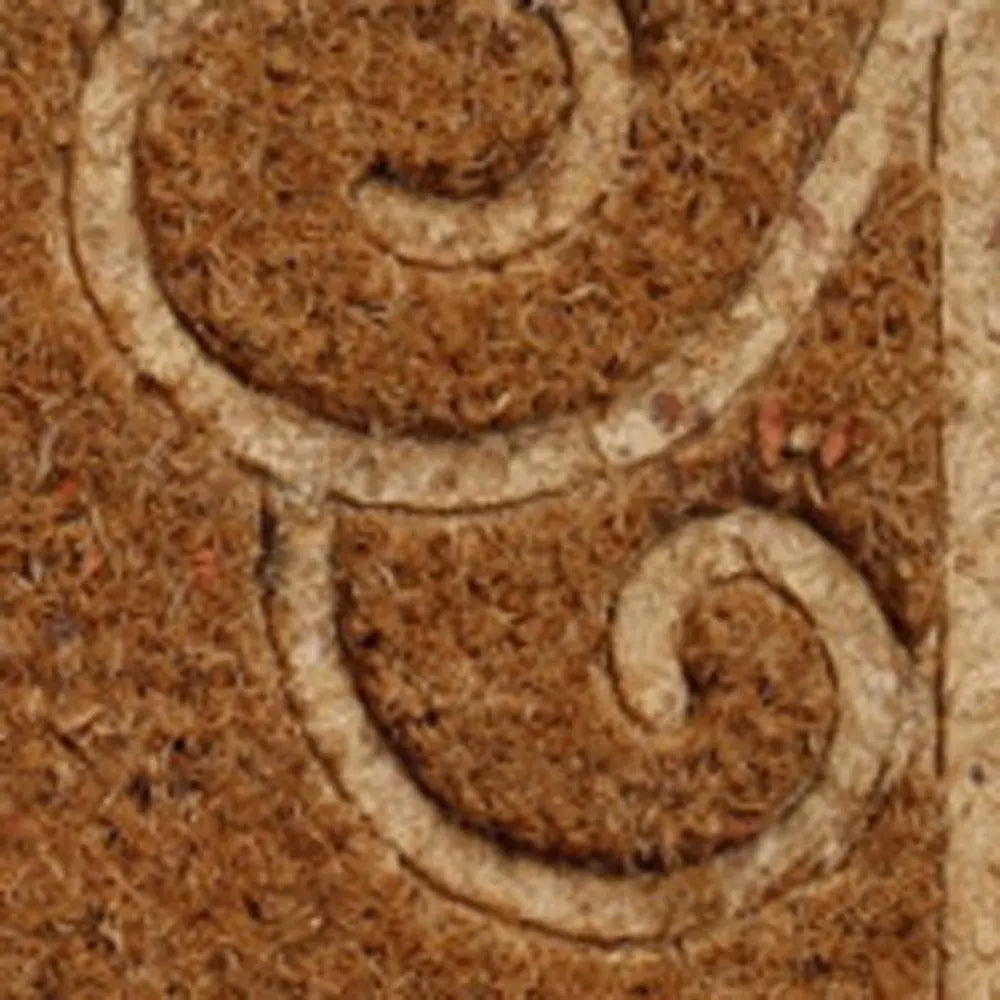 18" X 30" Beige and White Coir Vines Welcome Outdoor Door Mat - NOBLE HOME INTERIORS