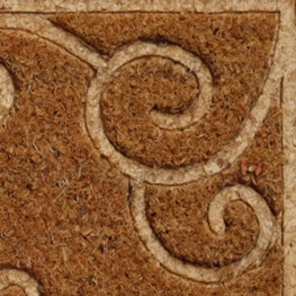 18" X 30" Beige and White Coir Vines Welcome Outdoor Door Mat - NOBLE HOME INTERIORS