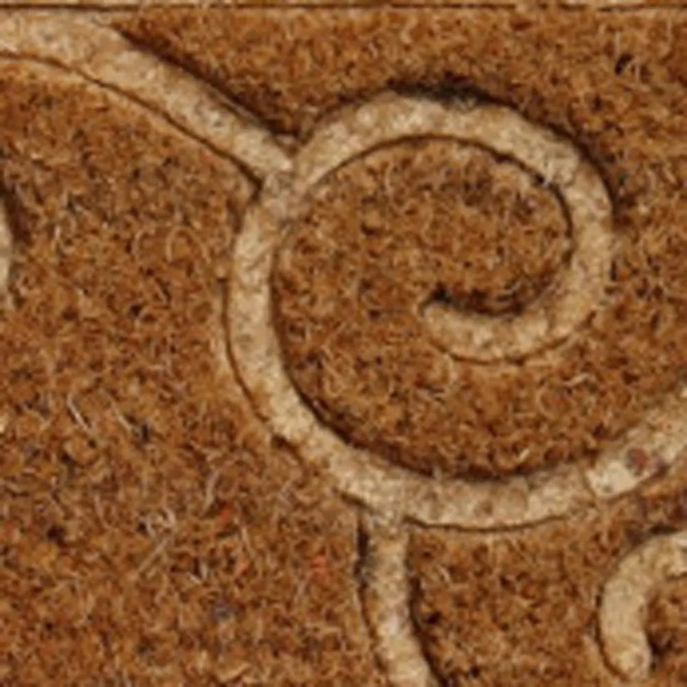 18" X 30" Beige and White Coir Vines Welcome Outdoor Door Mat - NOBLE HOME INTERIORS