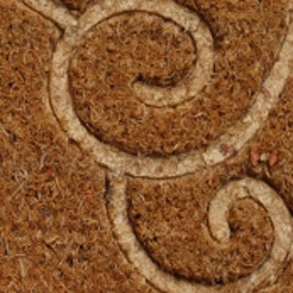 18" X 30" Beige and White Coir Vines Welcome Outdoor Door Mat - NOBLE HOME INTERIORS