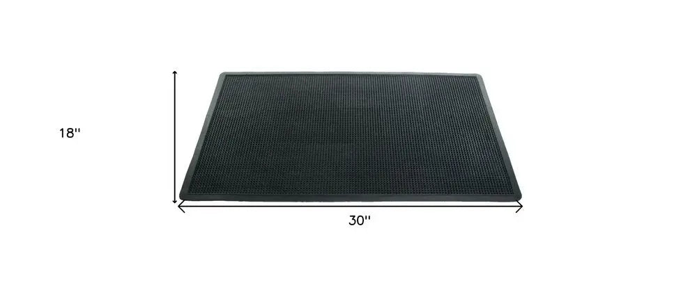 18" X 30" Black Rubber Outdoor Door Mat - NOBLE HOME INTERIORS