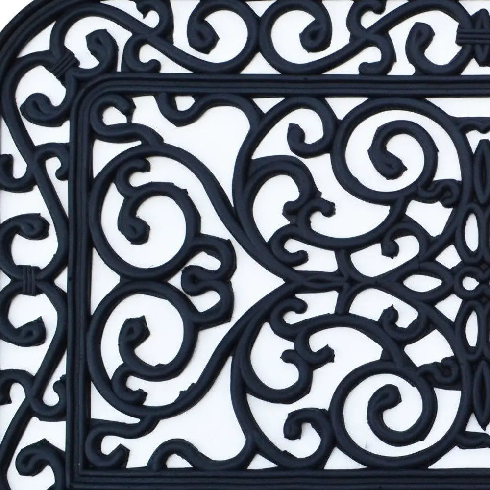 18" X 30" Black Rubber Outdoor Door Mat - NOBLE HOME INTERIORS