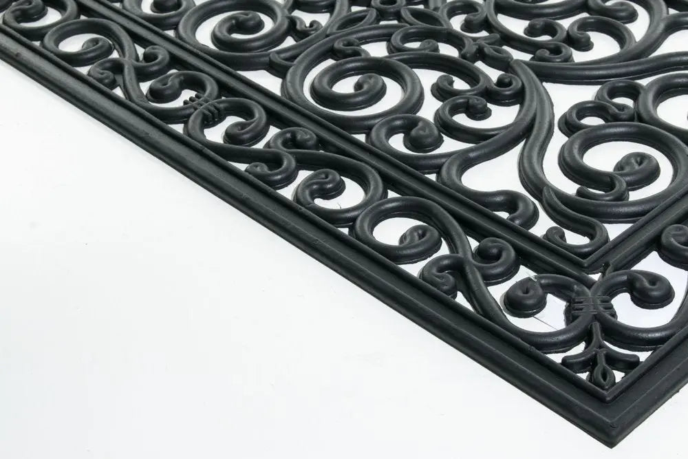18" X 30" Black Rubber Outdoor Door Mat - NOBLE HOME INTERIORS