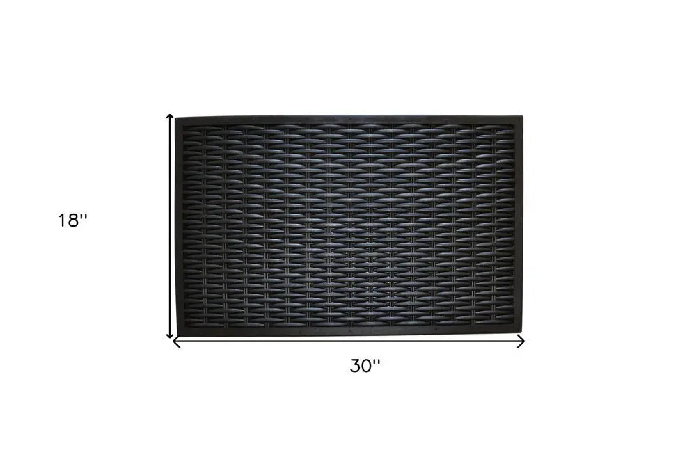 18" X 30" Black Rubber Outdoor Door Mat - NOBLE HOME INTERIORS