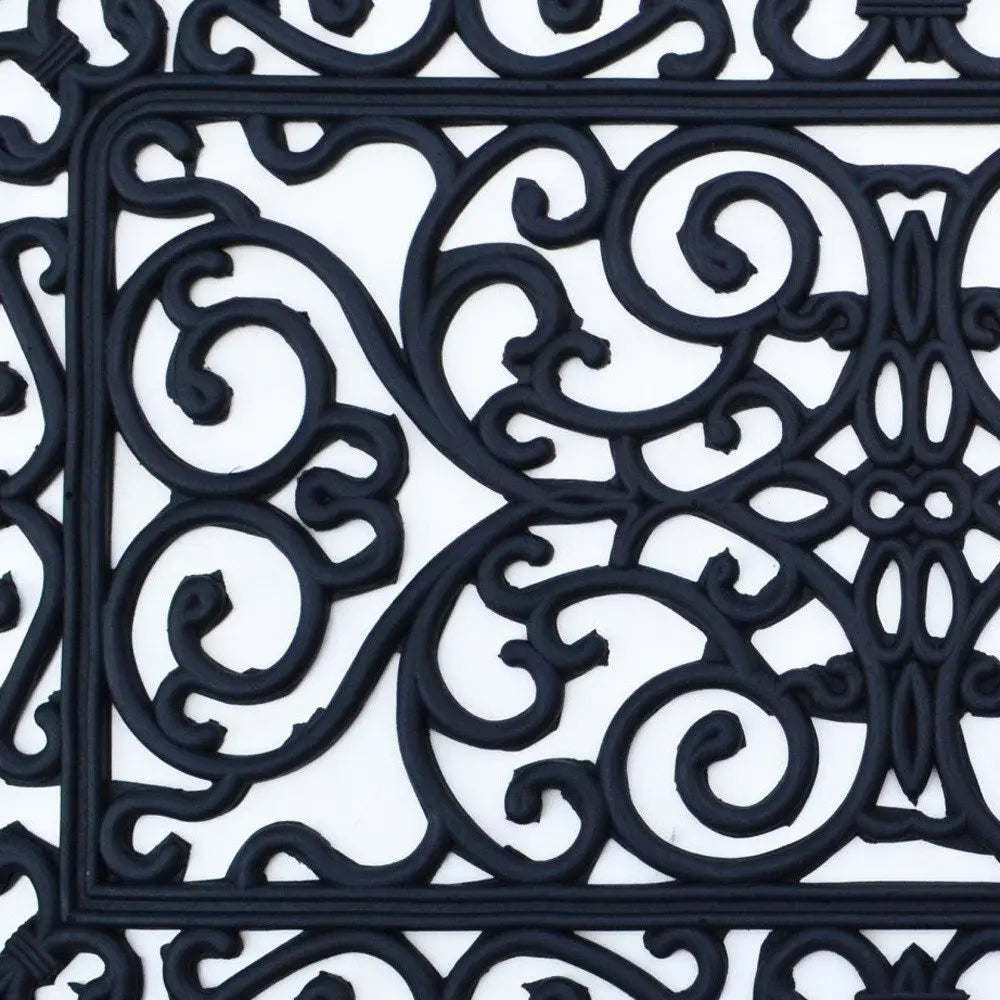 18" X 30" Black Rubber Outdoor Door Mat - NOBLE HOME INTERIORS
