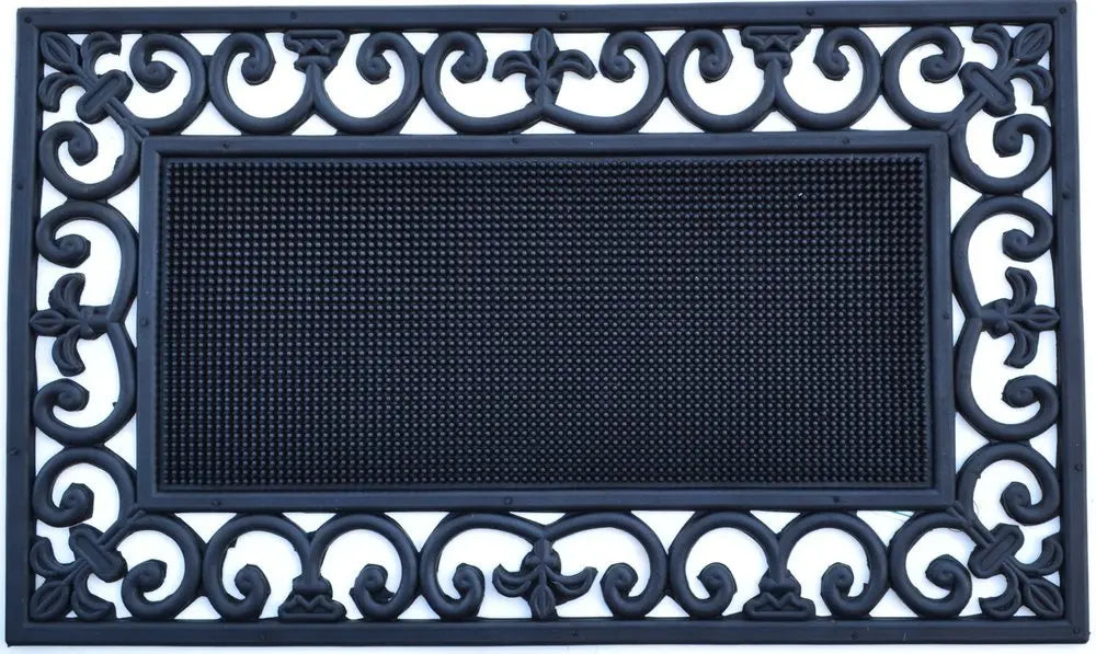 18" X 30" Black Rubber Outdoor Door Mat - NOBLE HOME INTERIORS