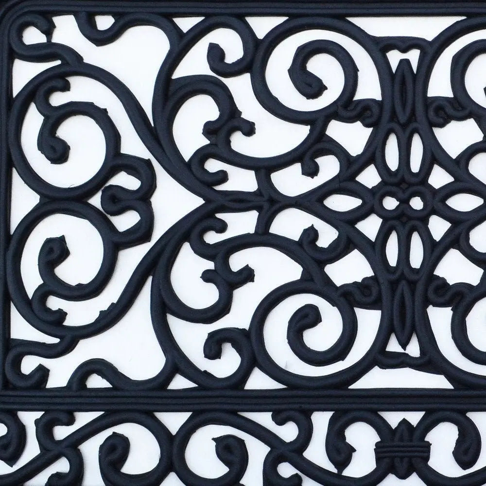 18" X 30" Black Rubber Outdoor Door Mat - NOBLE HOME INTERIORS