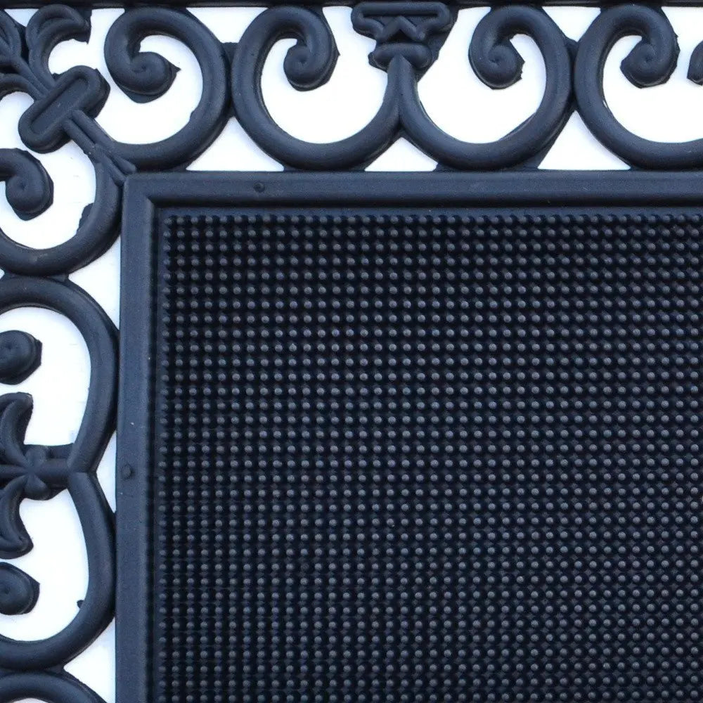 18" X 30" Black Rubber Outdoor Door Mat - NOBLE HOME INTERIORS