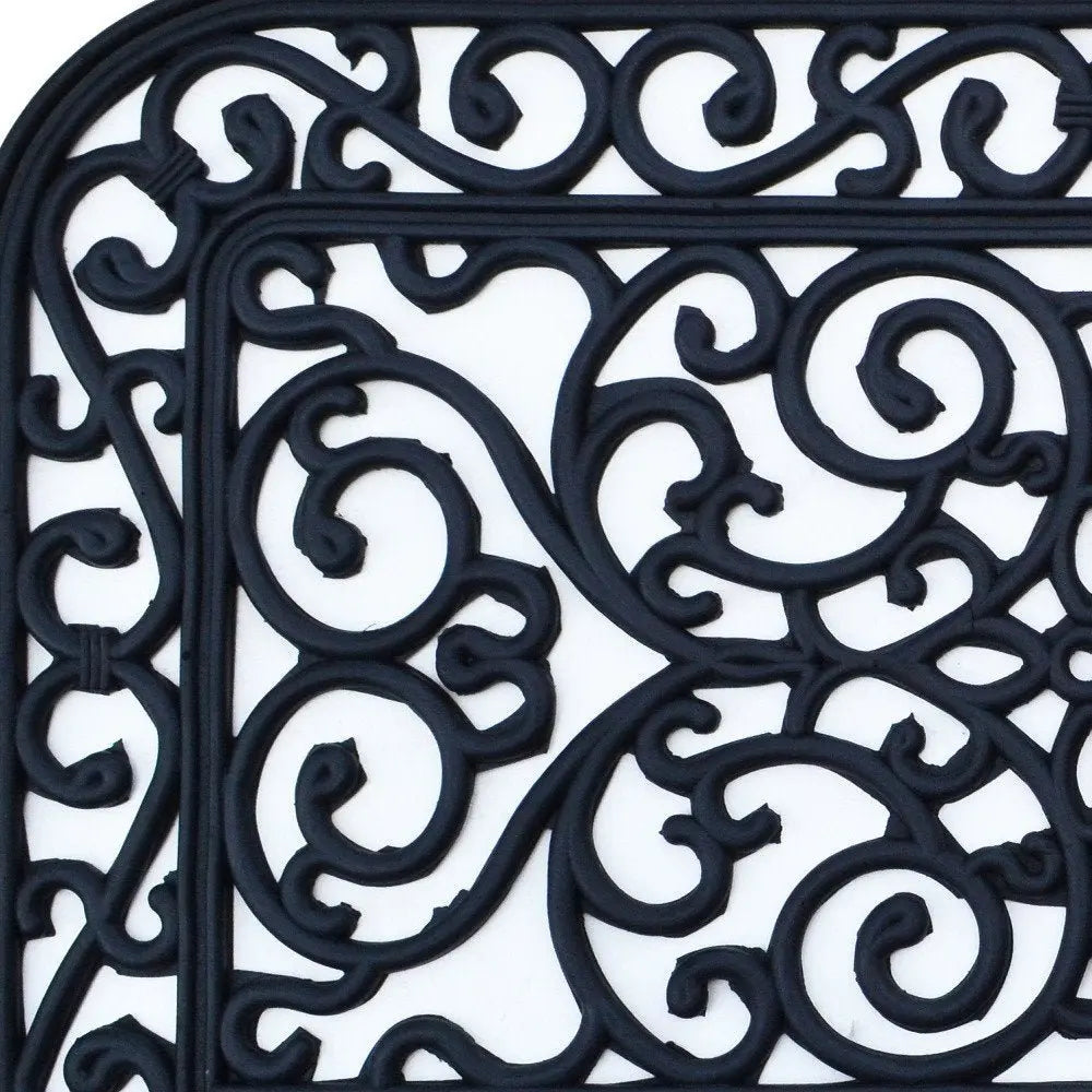 18" X 30" Black Rubber Outdoor Door Mat - NOBLE HOME INTERIORS