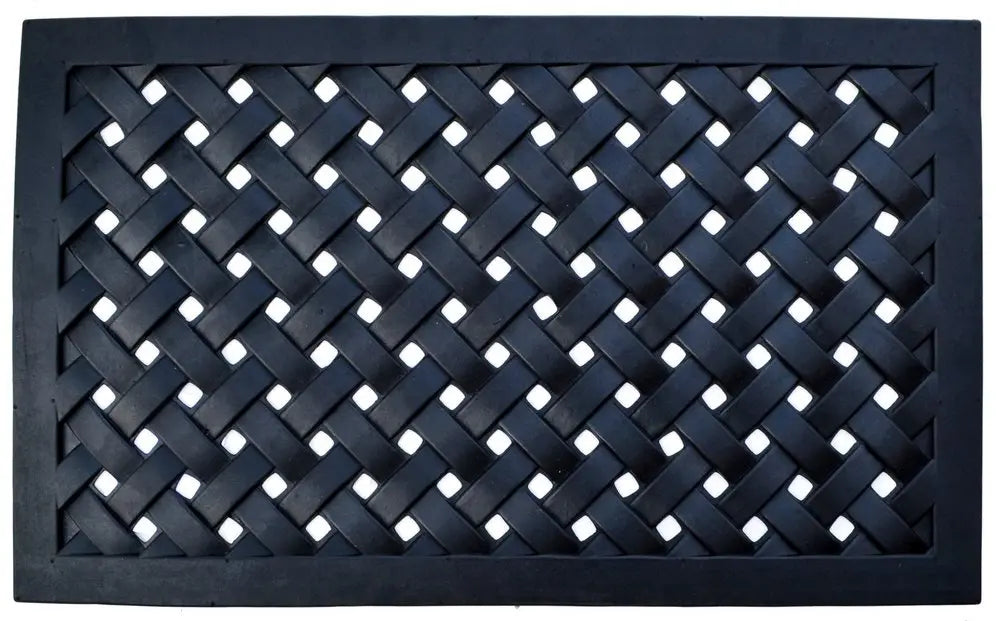 18" X 30" Black Rubber Outdoor Door Mat - NOBLE HOME INTERIORS