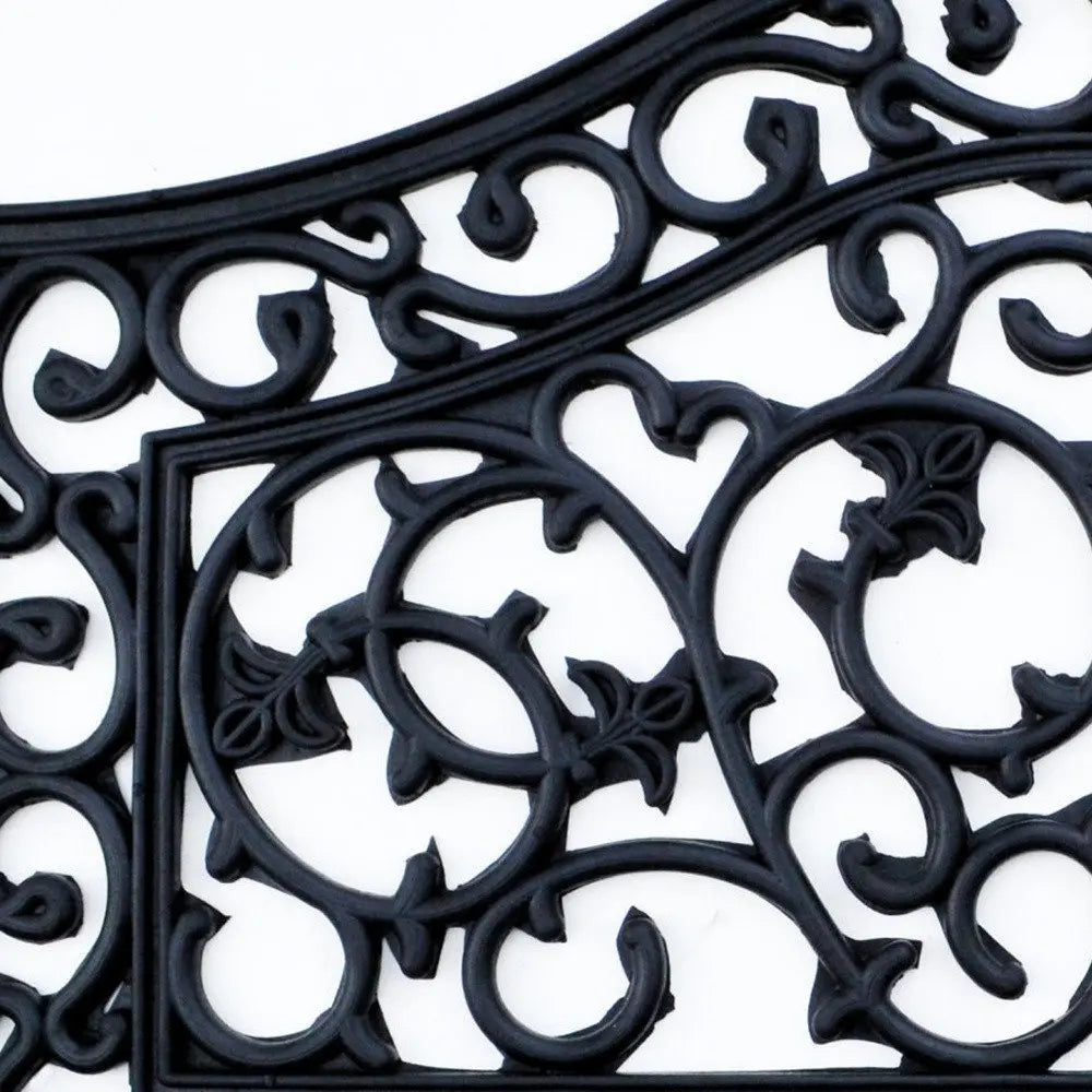 18" X 30" Black Rubber Outdoor Door Mat - NOBLE HOME INTERIORS