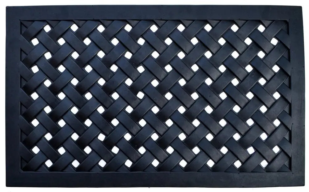 18" X 30" Black Rubber Outdoor Door Mat - NOBLE HOME INTERIORS