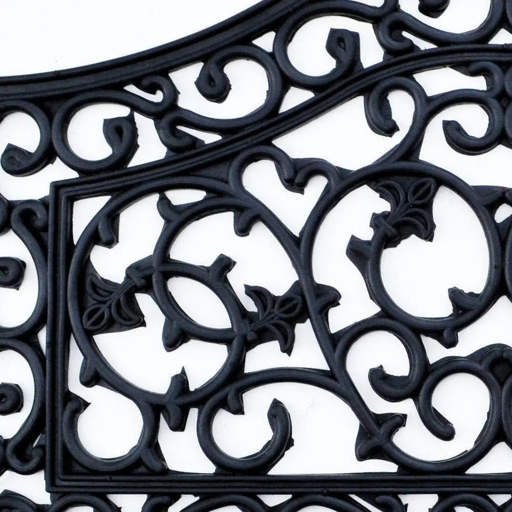 18" X 30" Black Rubber Outdoor Door Mat - NOBLE HOME INTERIORS