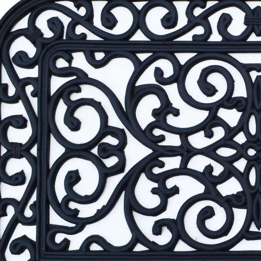 18" X 30" Black Rubber Outdoor Door Mat - NOBLE HOME INTERIORS