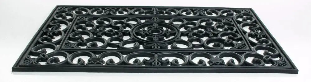 18" X 30" Black Rubber Outdoor Door Mat - NOBLE HOME INTERIORS