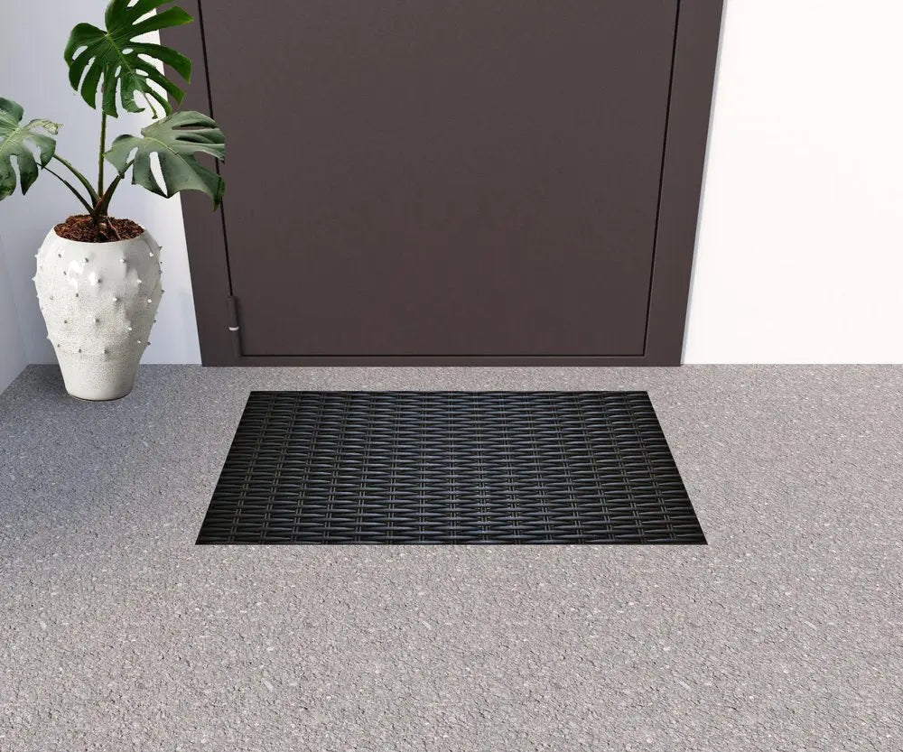 18" X 30" Black Rubber Outdoor Door Mat - NOBLE HOME INTERIORS