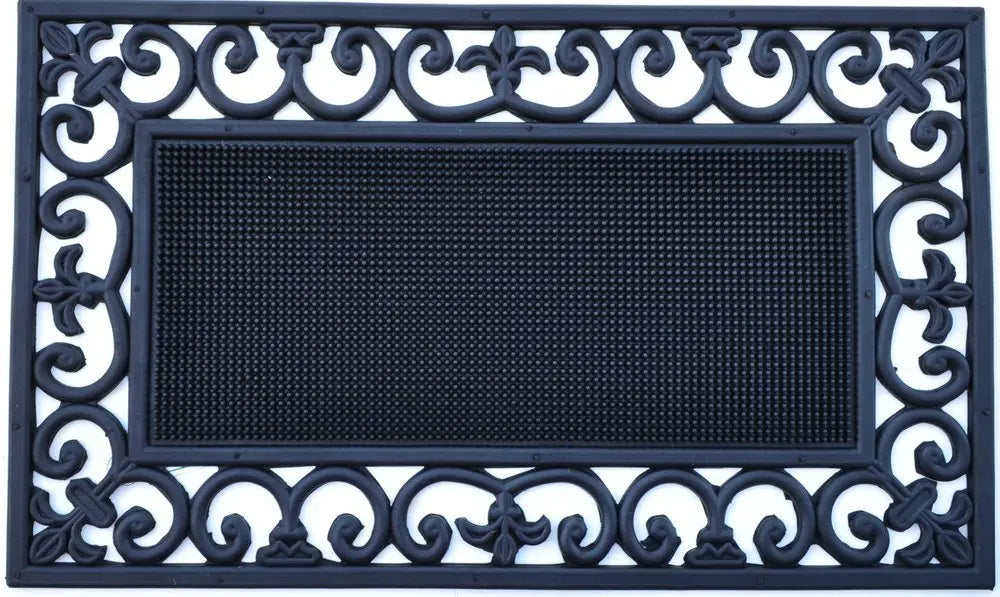 18" X 30" Black Rubber Outdoor Door Mat - NOBLE HOME INTERIORS