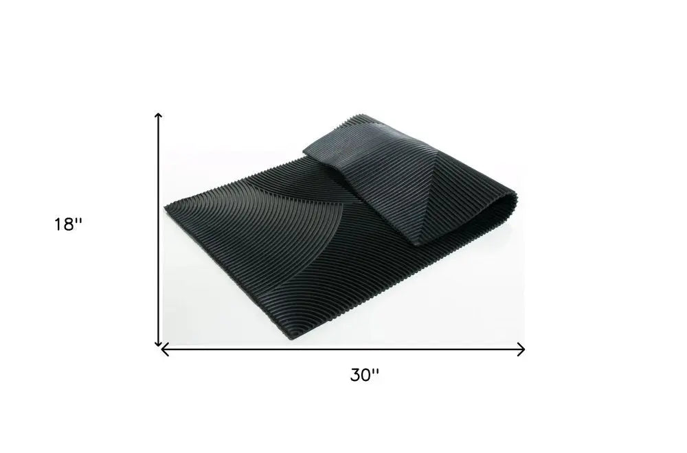 18" X 30" Black Rubber Outdoor Door Mat - NOBLE HOME INTERIORS