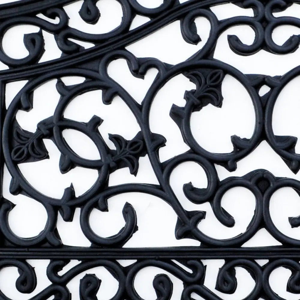 18" X 30" Black Rubber Outdoor Door Mat - NOBLE HOME INTERIORS