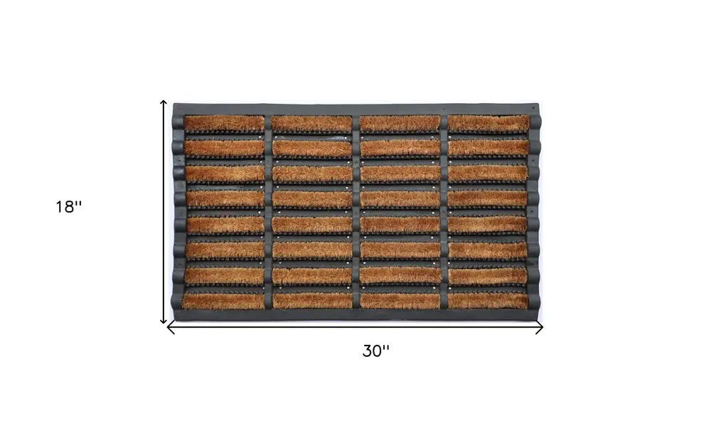 18" X 30" Black Rubber Outdoor Door Mat - NOBLE HOME INTERIORS