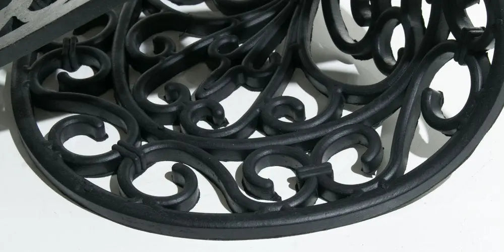 18" X 30" Black Rubber Outdoor Oval Door Mat - NOBLE HOME INTERIORS