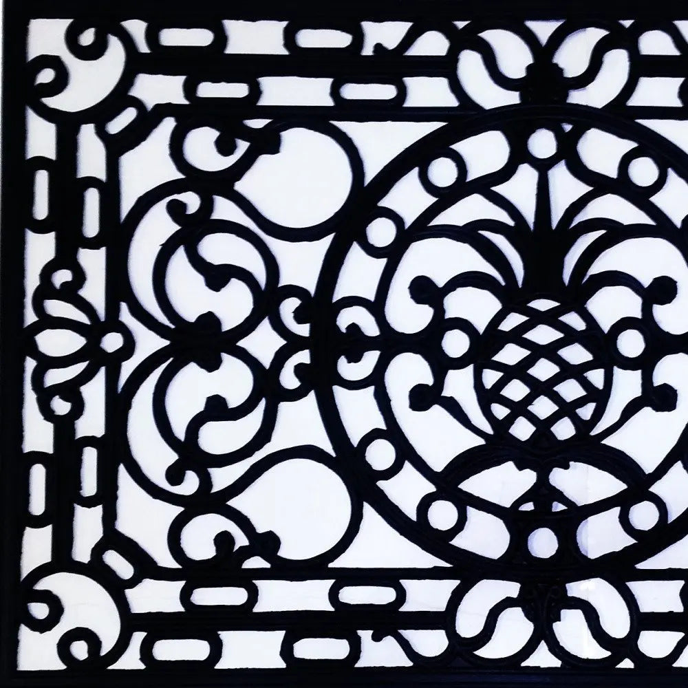 18" X 30" Black Rubber Pineapple Outdoor Door Mat - NOBLE HOME INTERIORS