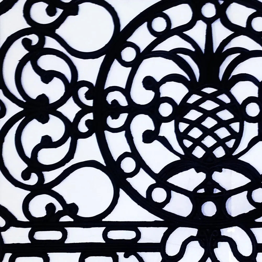 18" X 30" Black Rubber Pineapple Outdoor Door Mat - NOBLE HOME INTERIORS