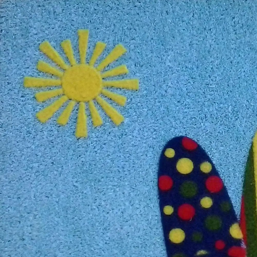 18" X 30" Blue and Green Coir Tropical Outdoor Door Mat - NOBLE HOME INTERIORS