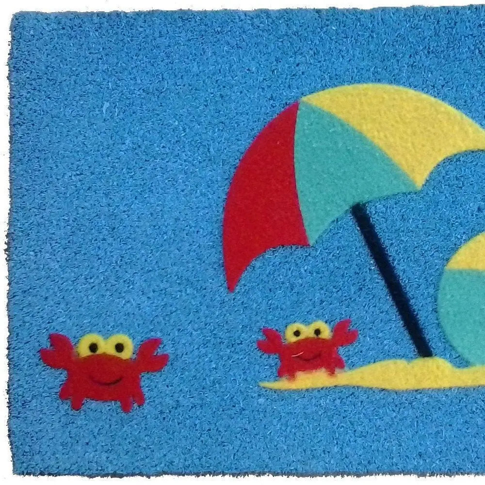 18" X 30" Blue Coir Tropical Outdoor Door Mat - NOBLE HOME INTERIORS