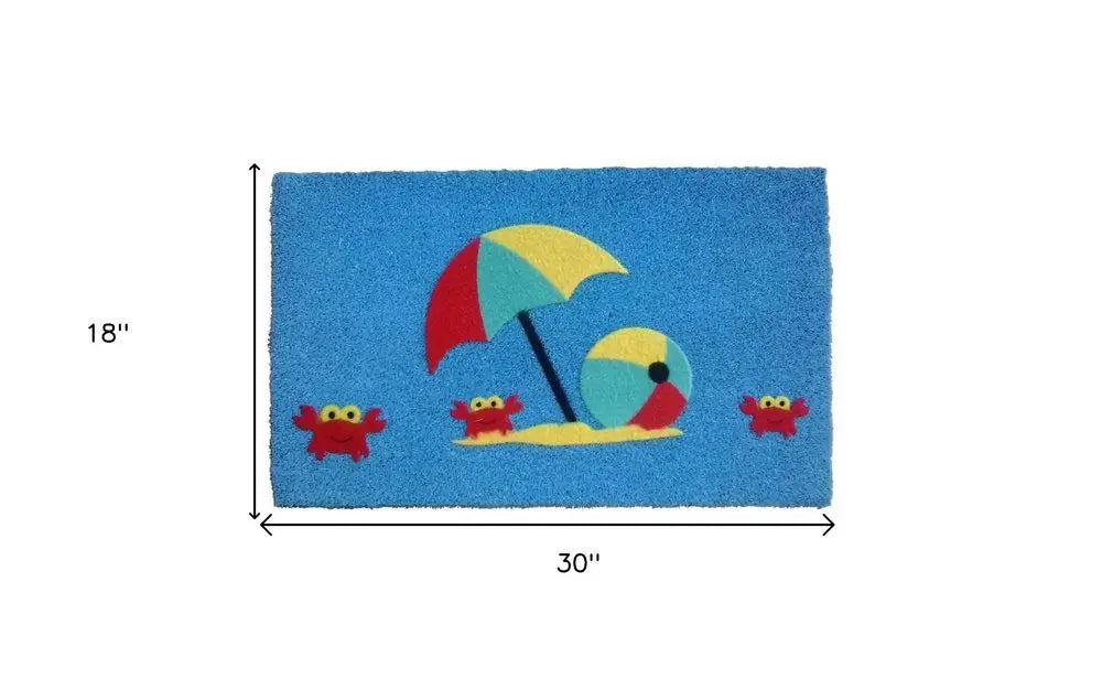 18" X 30" Blue Coir Tropical Outdoor Door Mat - NOBLE HOME INTERIORS