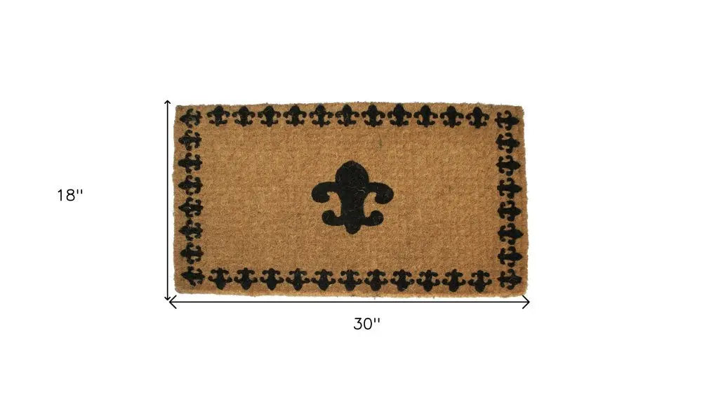 18" X 30" Brown and Black Coir Abstract Outdoor Door Mat - NOBLE HOME INTERIORS
