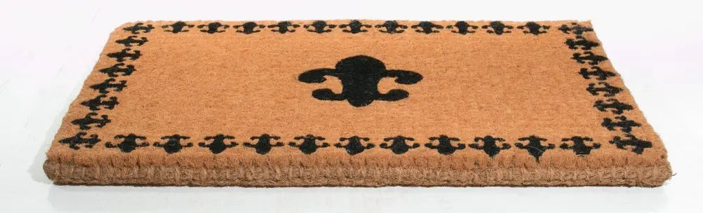 18" X 30" Brown and Black Coir Abstract Outdoor Door Mat - NOBLE HOME INTERIORS