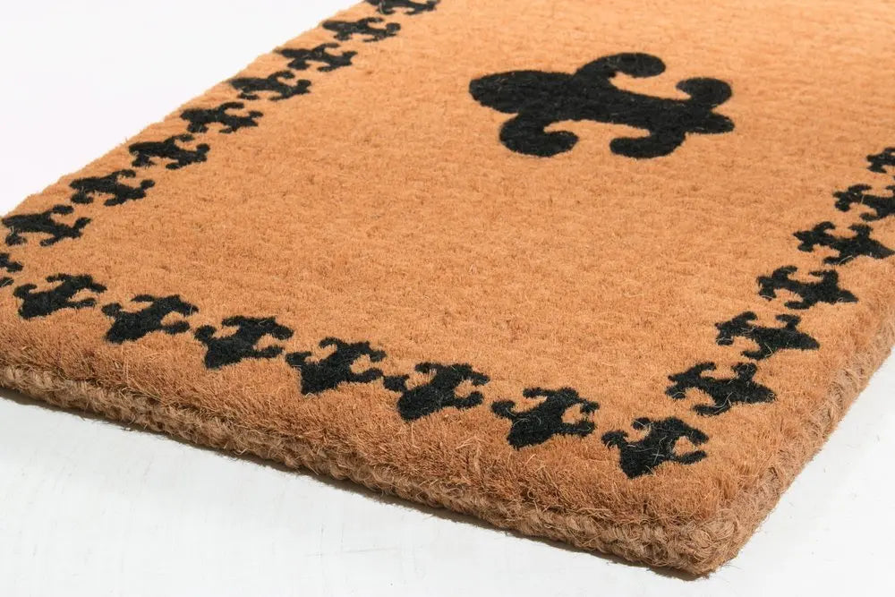 18" X 30" Brown and Black Coir Abstract Outdoor Door Mat - NOBLE HOME INTERIORS