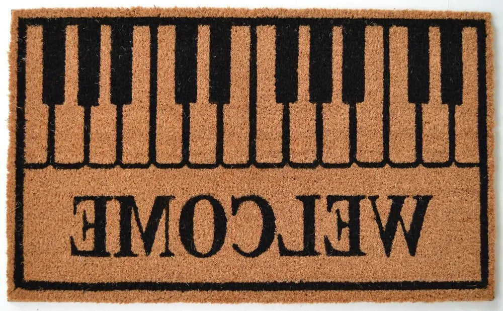 18" X 30" Brown and Black Coir Welcome Outdoor Door Mat - NOBLE HOME INTERIORS
