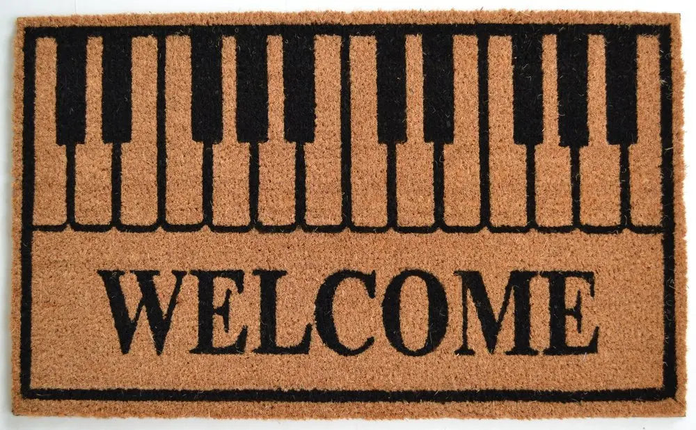 18" X 30" Brown and Black Coir Welcome Outdoor Door Mat - NOBLE HOME INTERIORS