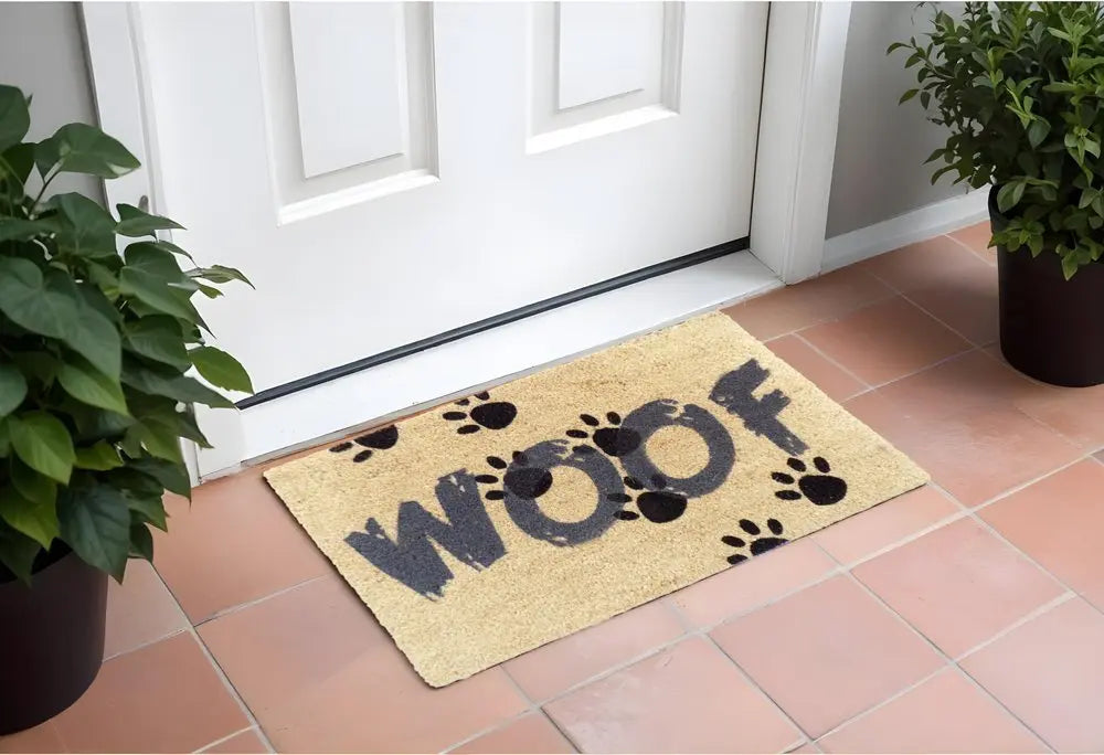 18" X 30" Brown and Black Coir Woof Outdoor Door Mat - NOBLE HOME INTERIORS