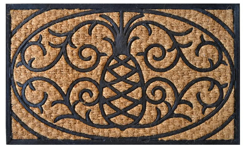 18" X 30" Brown and Black Rubber Pineapple Outdoor Door Mat - NOBLE HOME INTERIORS
