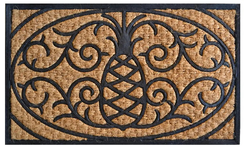 18" X 30" Brown and Black Rubber Pineapple Outdoor Door Mat - NOBLE HOME INTERIORS
