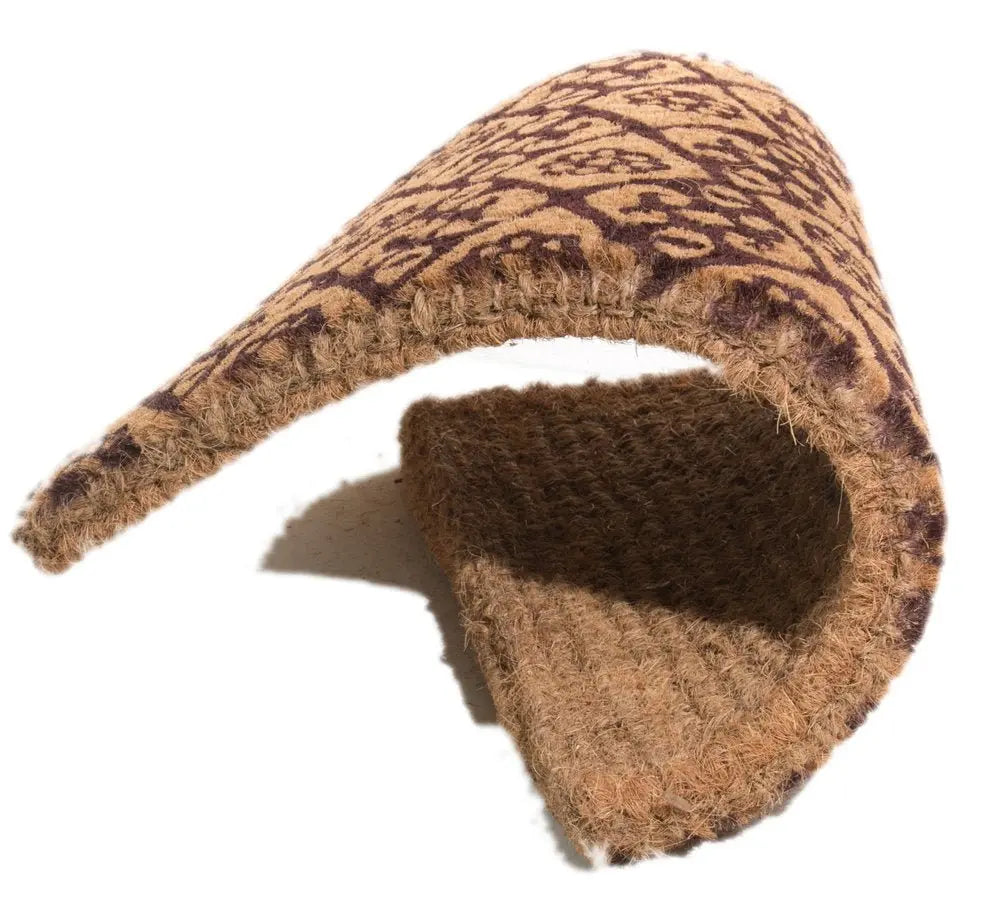 18" X 30" Brown Coir Floral Outdoor Door Mat - NOBLE HOME INTERIORS