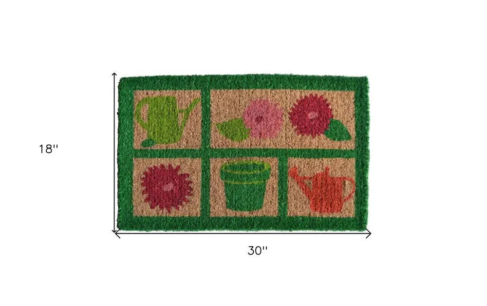 18" X 30" Brown Coir Garden Tools Outdoor Spring Door Mat - NOBLE HOME INTERIORS