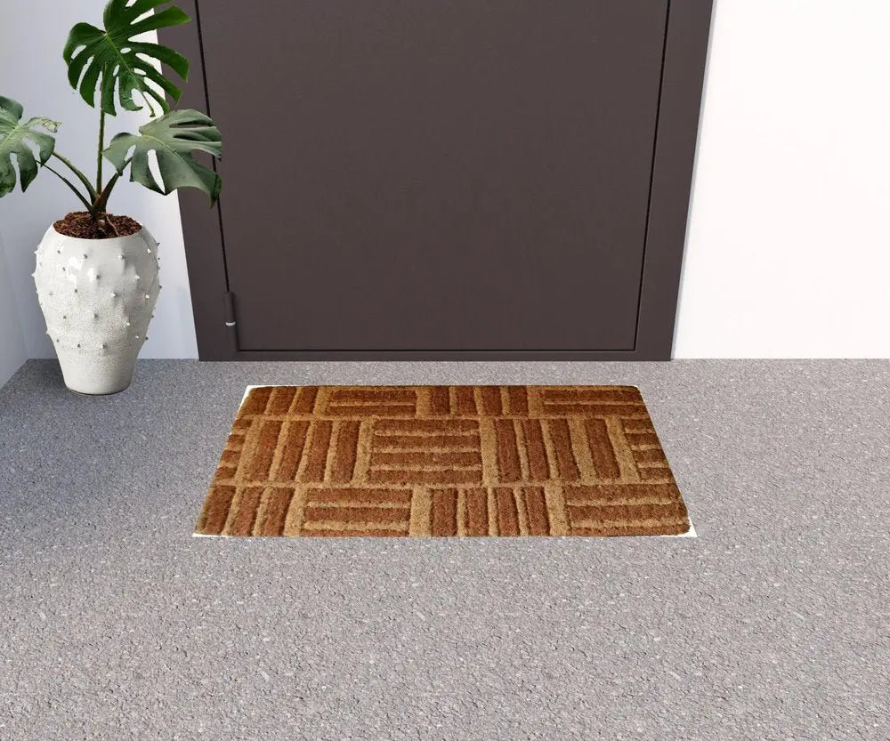 18" X 30" Brown Coir Outdoor Door Mat - NOBLE HOME INTERIORS